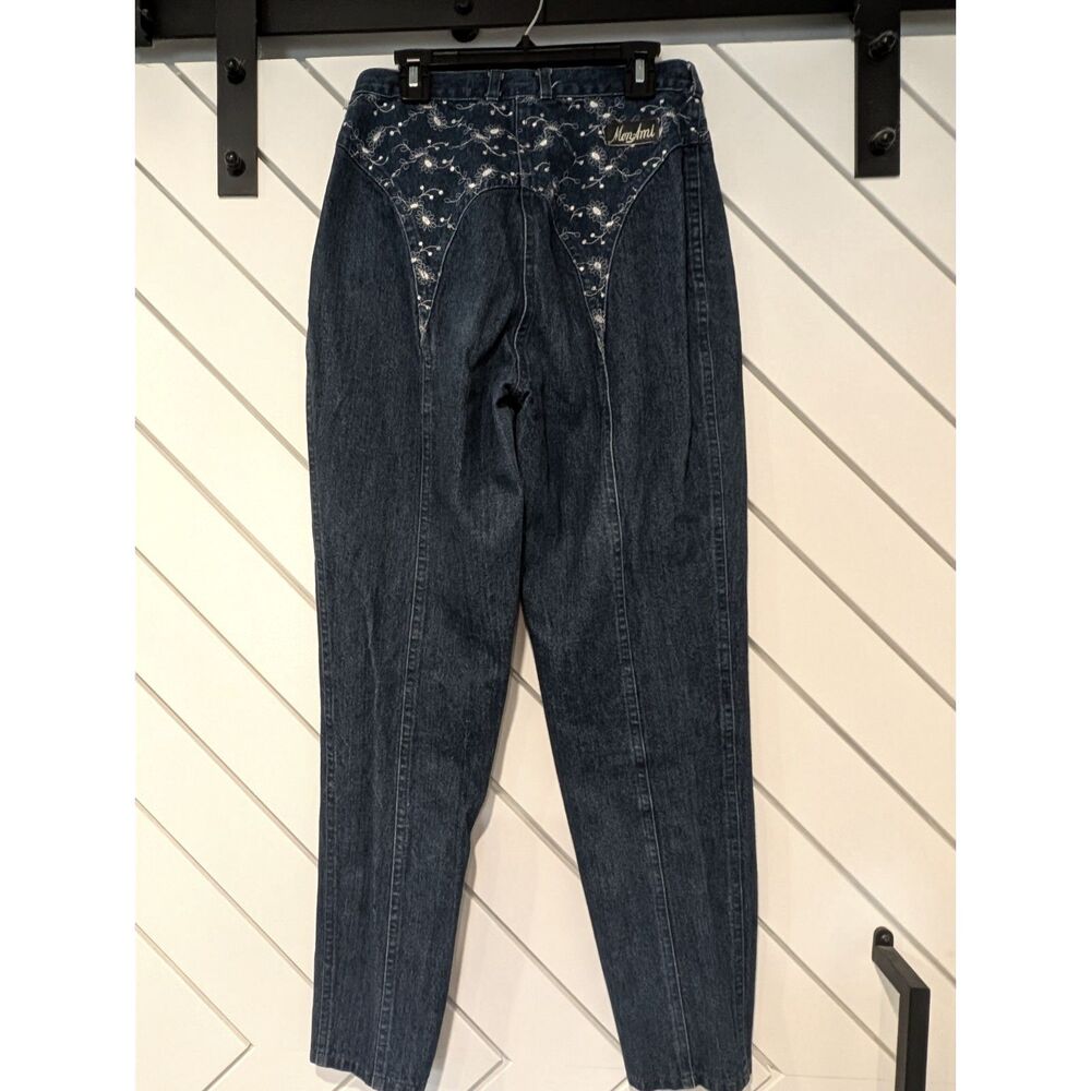 Vintage Ami High Rise Tapered Embroidered Jeans - Picture 2 of 9